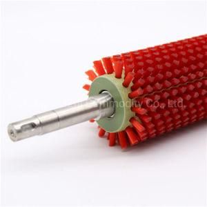 China Soft Nylon Bristle Roller Brush for Cleaning with Shaft