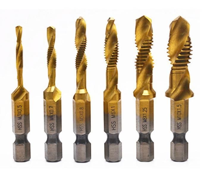 6PCS Titanium Combination Drill and Tap Set