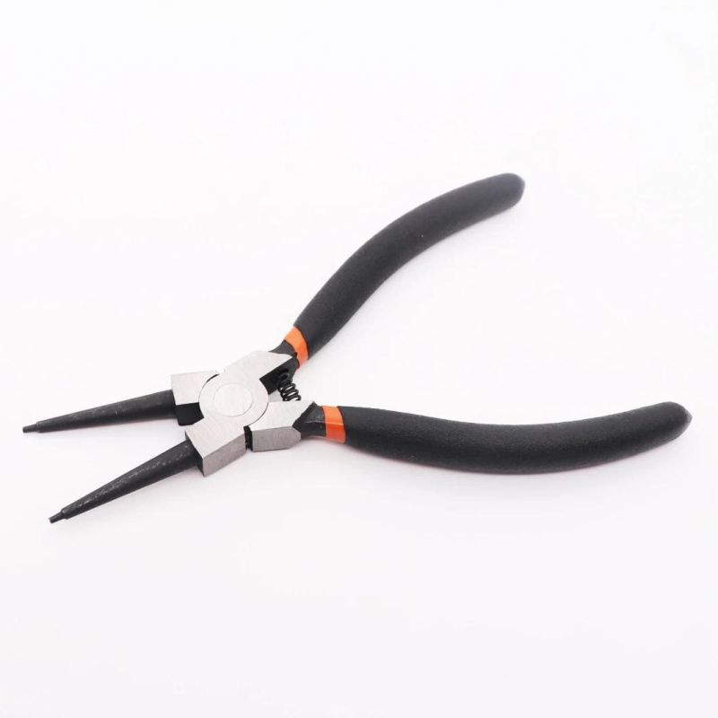 Screw-Thread Steel 180mm Sharp-Nose Pliers with Black PVC Handle