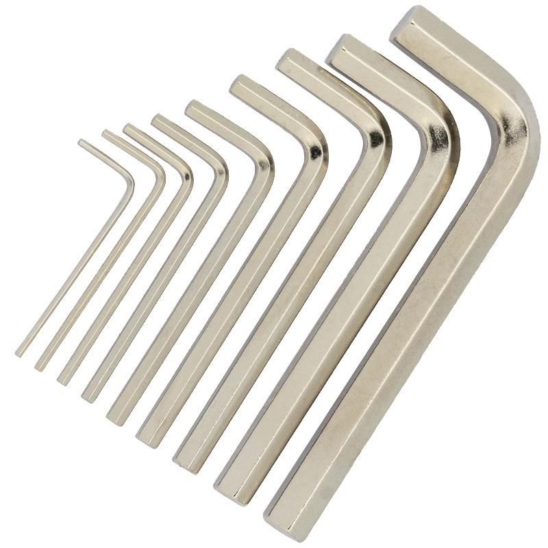 Made in China Nickel Plated L Shaped Hex Allen Key with Flat Point
