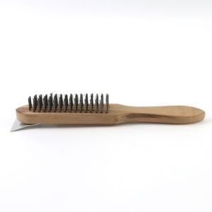 Copper Stainless Steel Wire Brush with Wooden Handle and Blade
