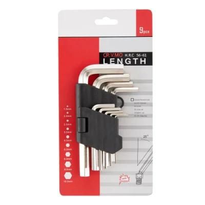 1.5-10mm 9PCS Hex Key Set with Plastic Holder Packing