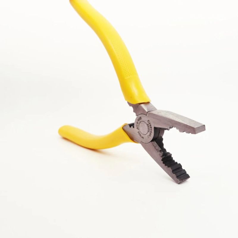 Yellow PVC Handle Durable Screw-Thread Steel Combination Pliers