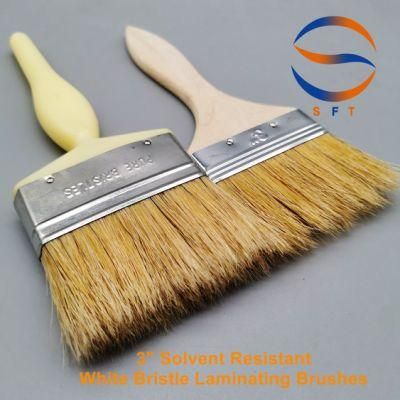 Solvent Resistant Bristle Fiberglass Brushes with Wooden and Plastic Handles