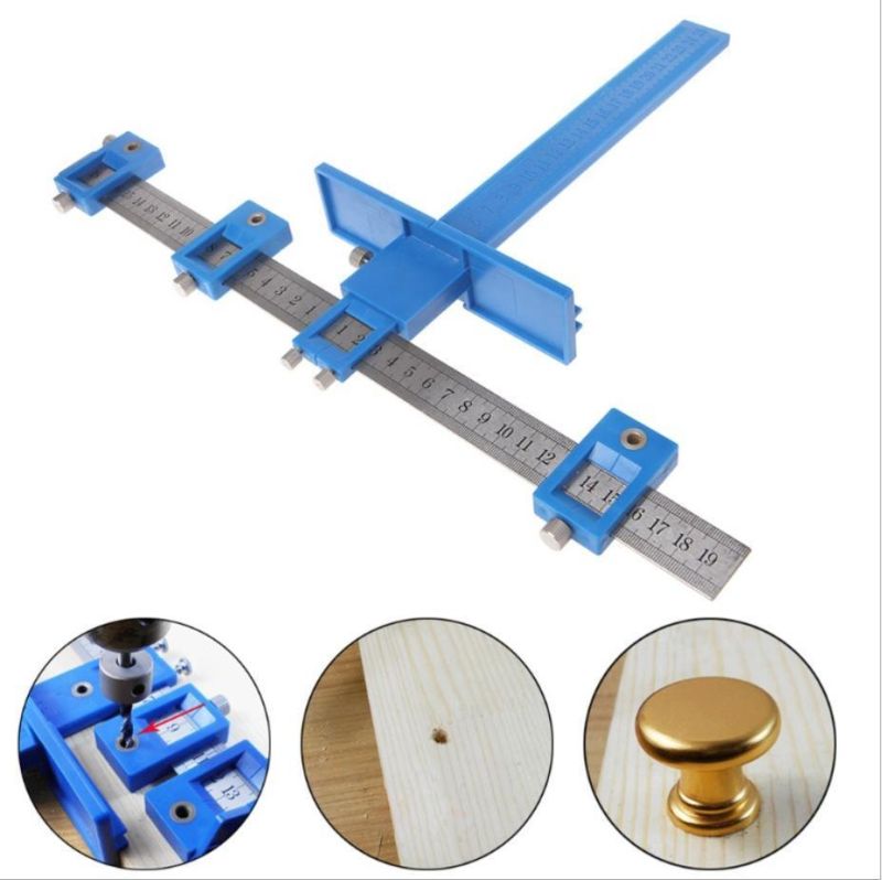 Woodworking Punch Locator Drill Guide Adjustable Drilling Dowelling Hole Saw