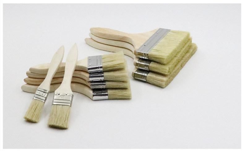 Construction Tool Wooden Handle Flat Stain Paint Brush with Bristle