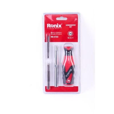 Ronix Model Rh-2723 6 in 1 Precision Screwdriver Bit Set CRV Steel Screw Driver Set