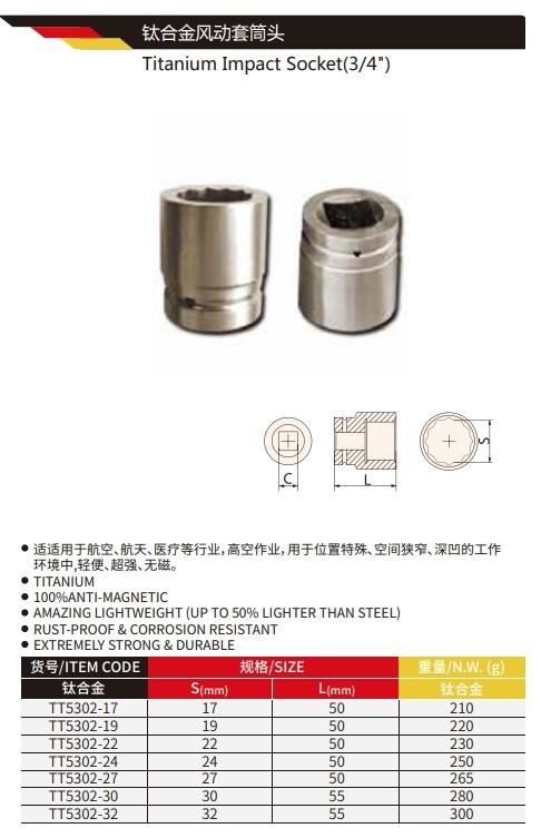 Wedo Best Selling Titanium Impact 3/4" Socket