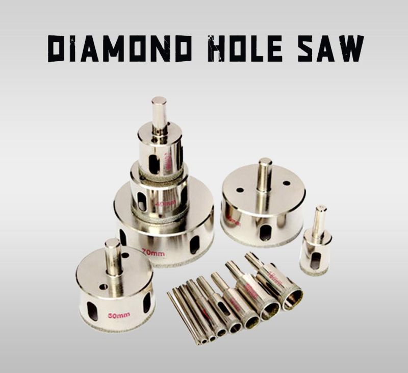 14PCS Diamond Hole Saw Set Electroplated Finish for Glass