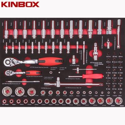 Kinbox Professional Complete Tool Box Set 1/4 &amp; 1/2 Socket Set