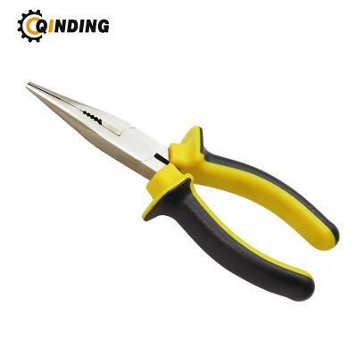 Qinding Made of Carbon Steel, Pearl-Nickel Plated, Nickel Plated PVC Handles, German Type, Combination Pliers