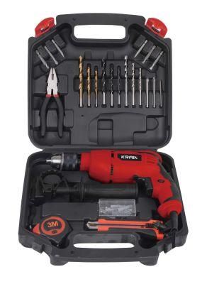 Small 500W Impact Drill with Hand Tools Hammer Drill Bits Tools Kit