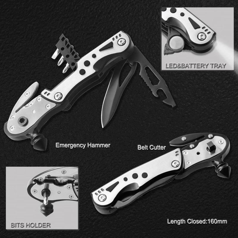 High Quality Newest Multifunction Survival Knife Tool Hammer (#8442)