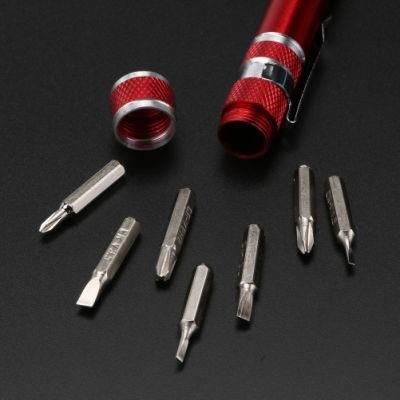Portable 8PC Aluminium Alloy Precision Screwdriver Pen Tool