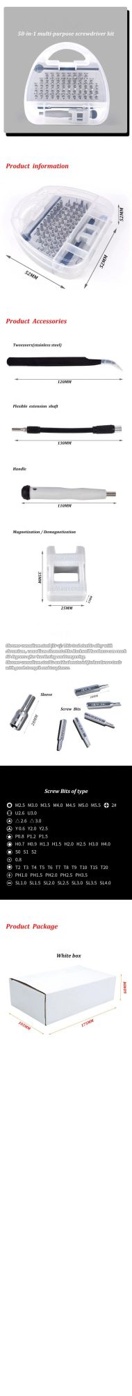 58 in 1 Chrome Vanadium Steel Apple Mobile Phone Repair and Disassembly Tool CRV Screwdriver Set