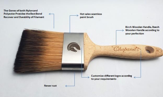 Professional Manufacture Wholesale 3 Inch Paint Brushpure Bristle Paintbrush