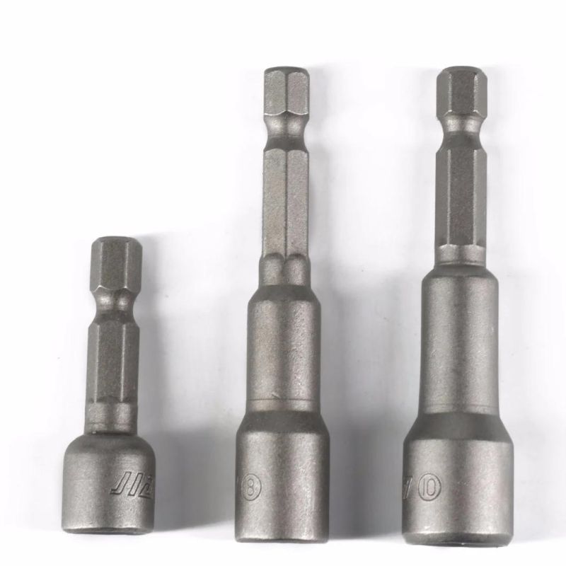 Nickel Plated Nut Setter with Magnetic-Extension Rod