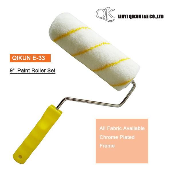 E-22 Hardware Decorate Paint Hand Tools Double Round Cap White Foam Paint Roller Brush