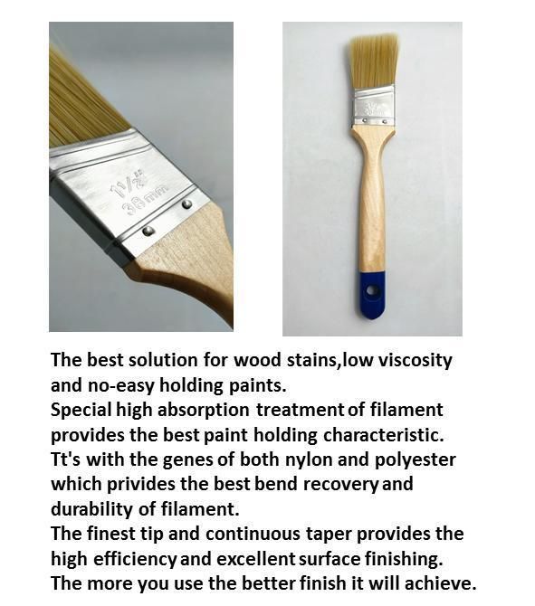 1.5inch Flat Paint Brushes Wooden Handle Painting Brush