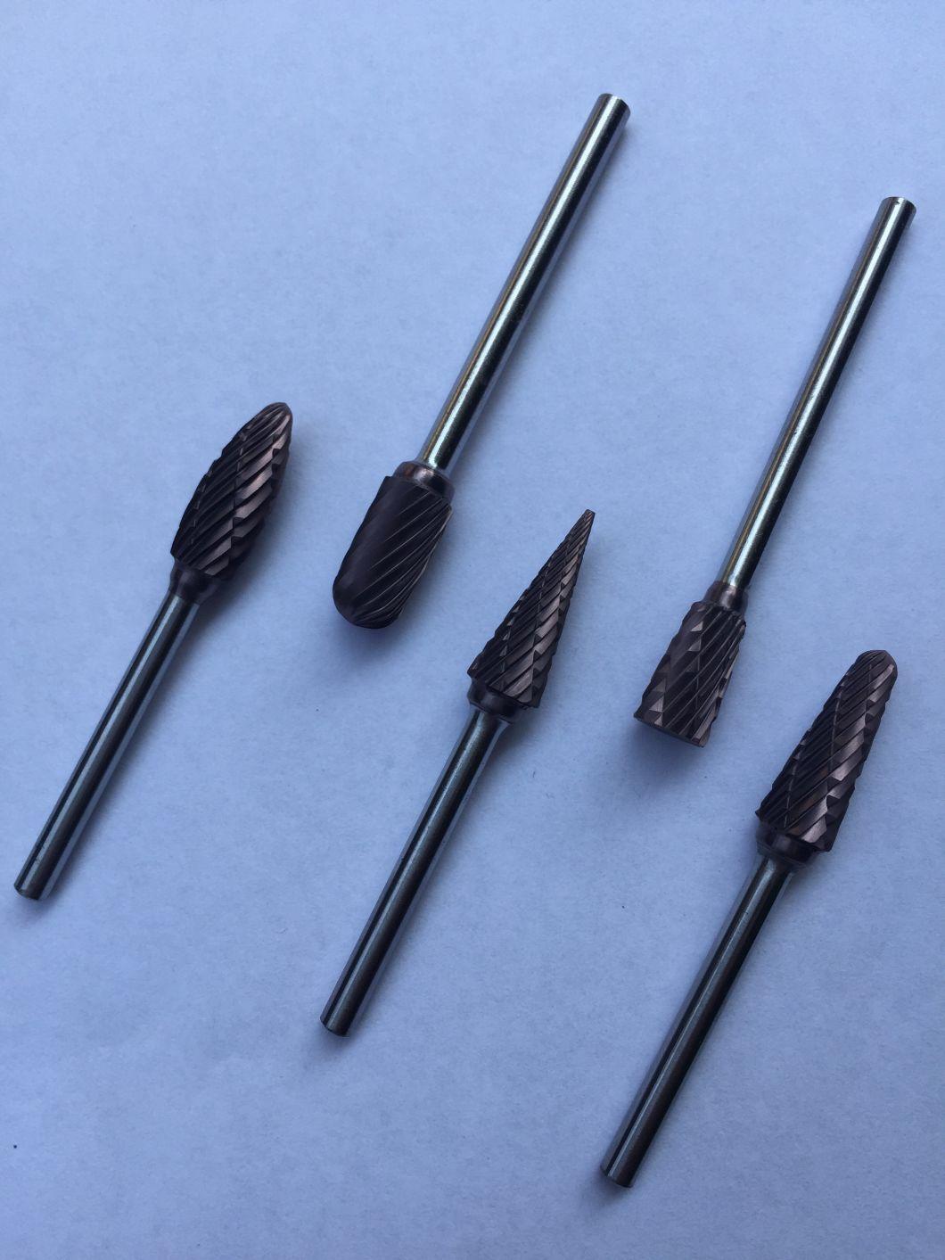 Full line of carbide burrs with machine grounded tooth