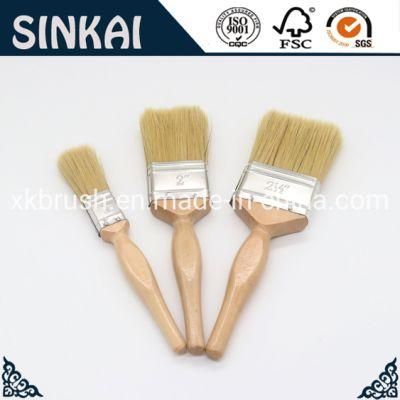 Paint Brush Factory with White Bristle Mixture and Wooden Handle