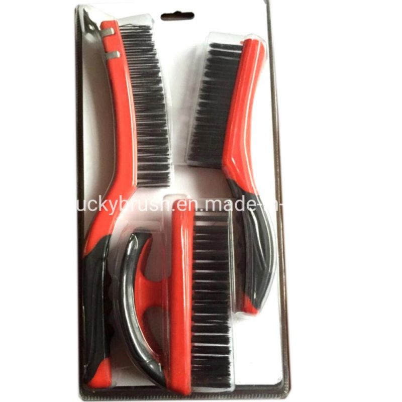 Black Plastic Handle Wire Brush Set (YY-698)