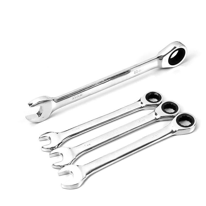 Double Open End Chrome Plated Wrench Ratchet Spanner Combination Spanner