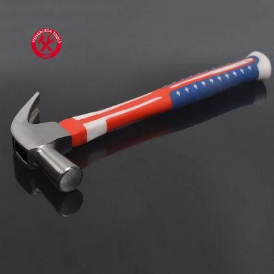 British Type Claw Hammer with Fiberglass Handle USA Flag Handle