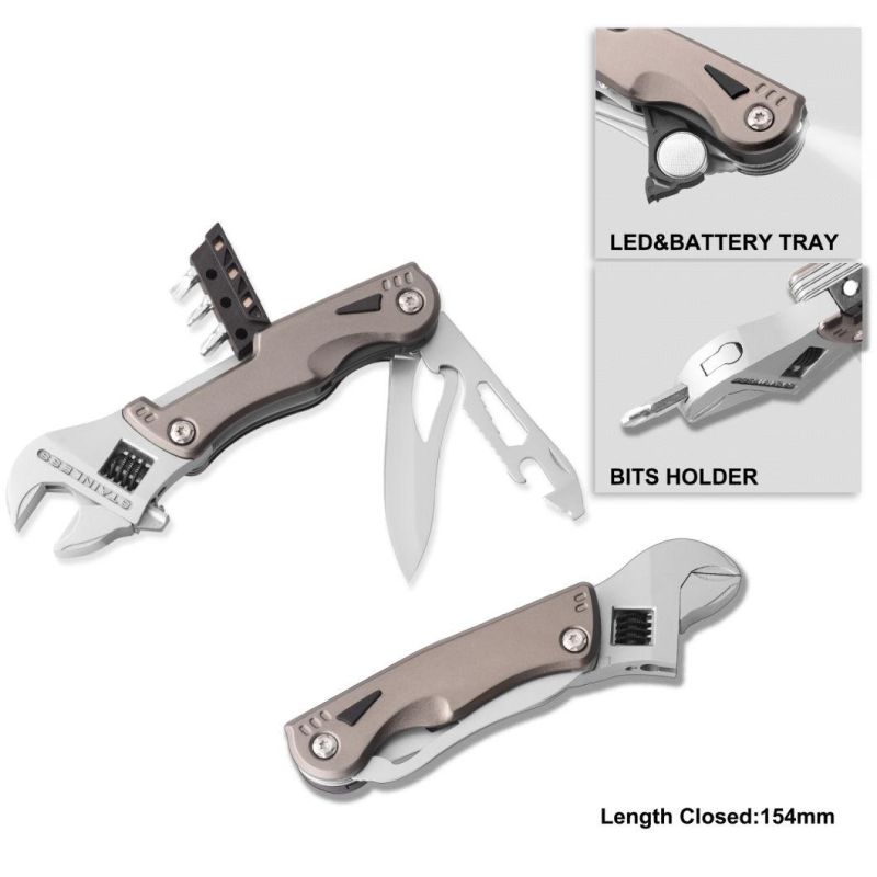 Multifunction Wrench Multi Tool Unitlity Tool with LED Flashlight (#8441)