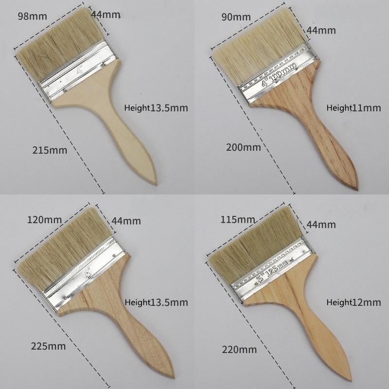 Construction Tool Wooden Handle Flat Stain Paint Brush with Bristle