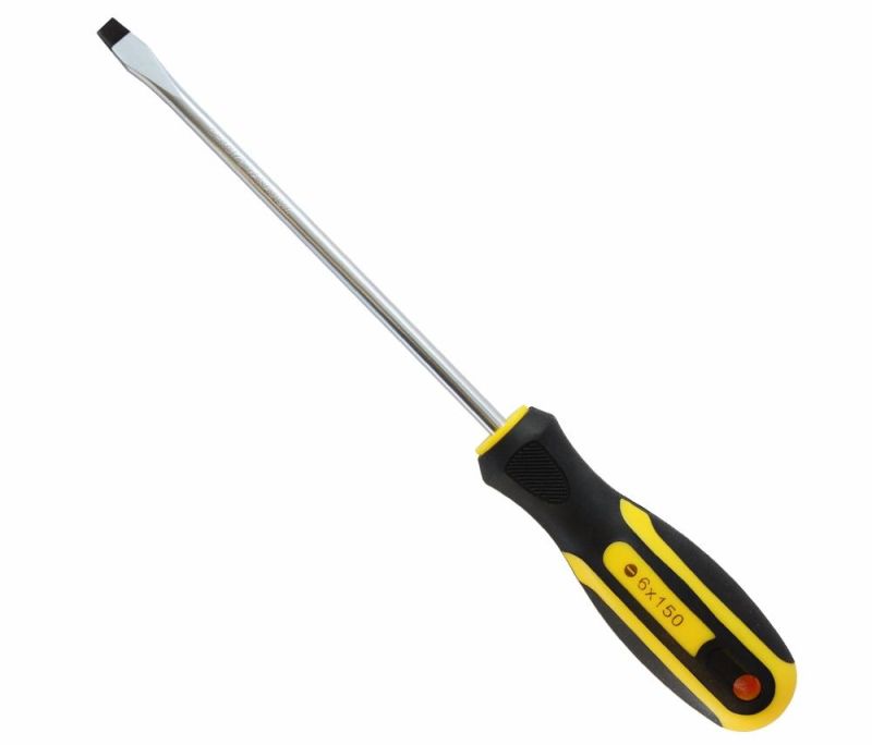 Hand Tools Cr-V Steel 6*125mm Straight/Flat/Slotted Head Screwdriver