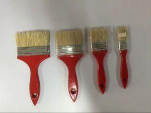 Wooden Handle Paint Brush with White Bristle Material