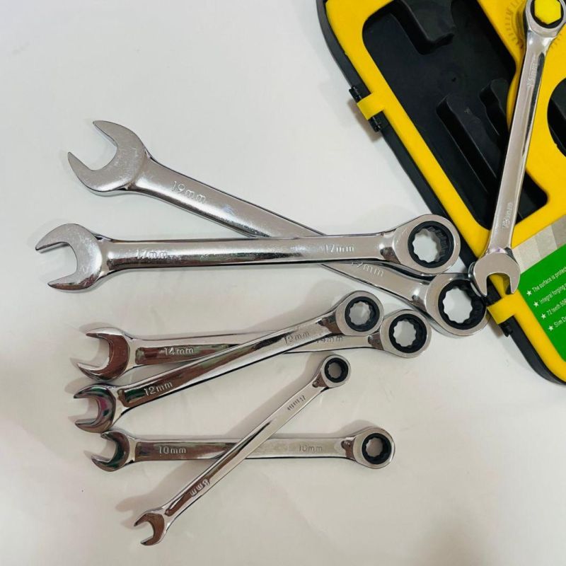 High Quality Durable Ratchet Wrench 7-Piece Combination Spanner Set