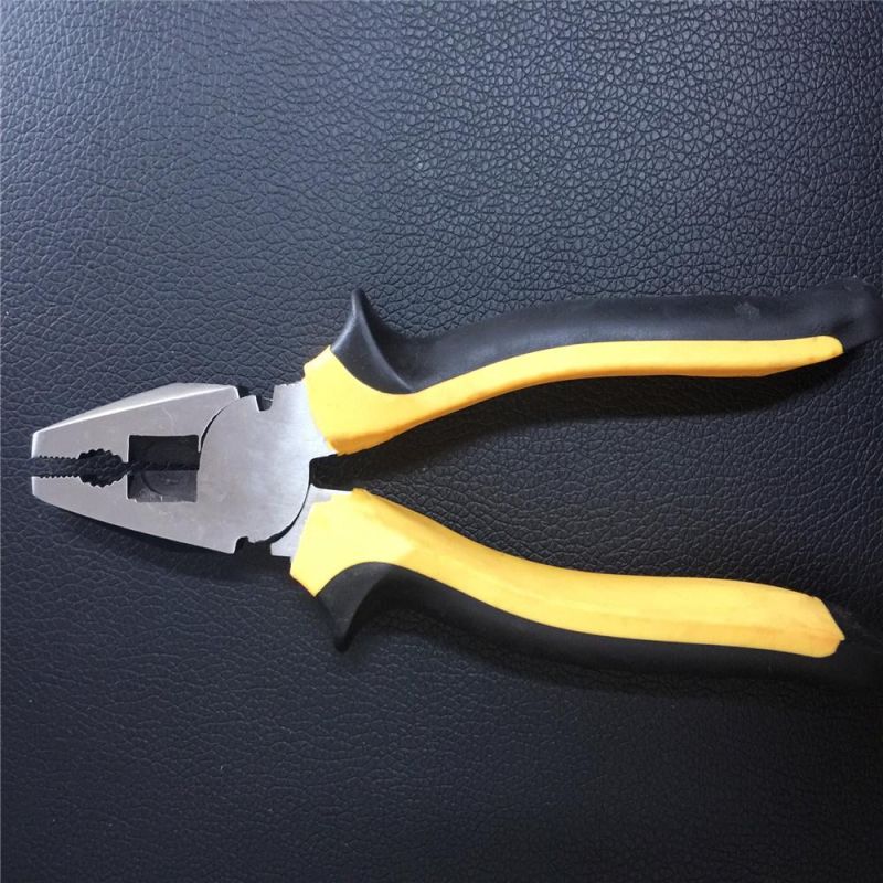 Carbon Steel Combination Cutting Plier with Double Color Handle