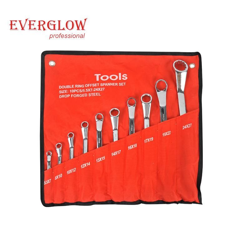 Double End Combination Wrench Set Vehicle Multi Purpose Wrench Spanner Tool Sets with Cloth Bag Packing