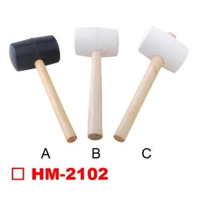 Item No. American Type Rubber Hammer with Wooden Handle, Black/White Color