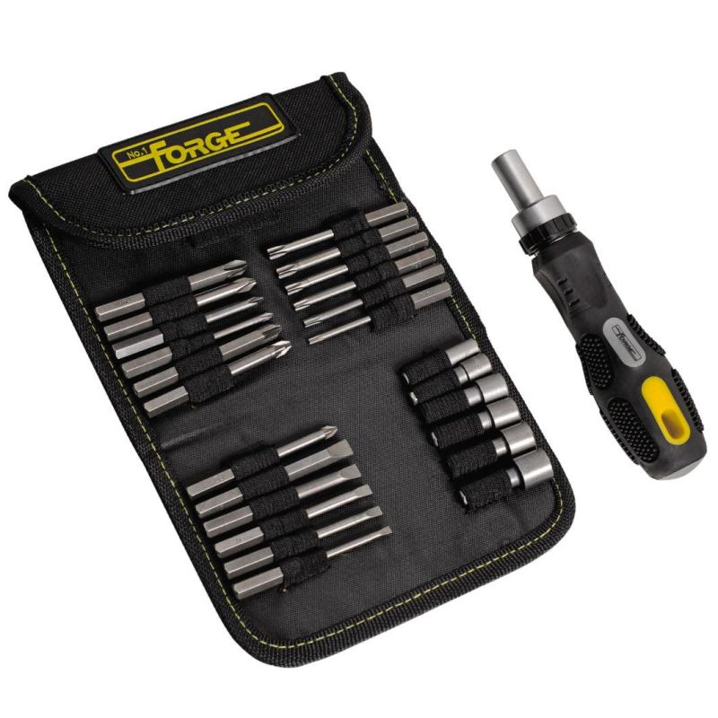 26PCS Multifunctional Hand Tools Cr-V Steel Ratchet Screwdriver & Bits Set