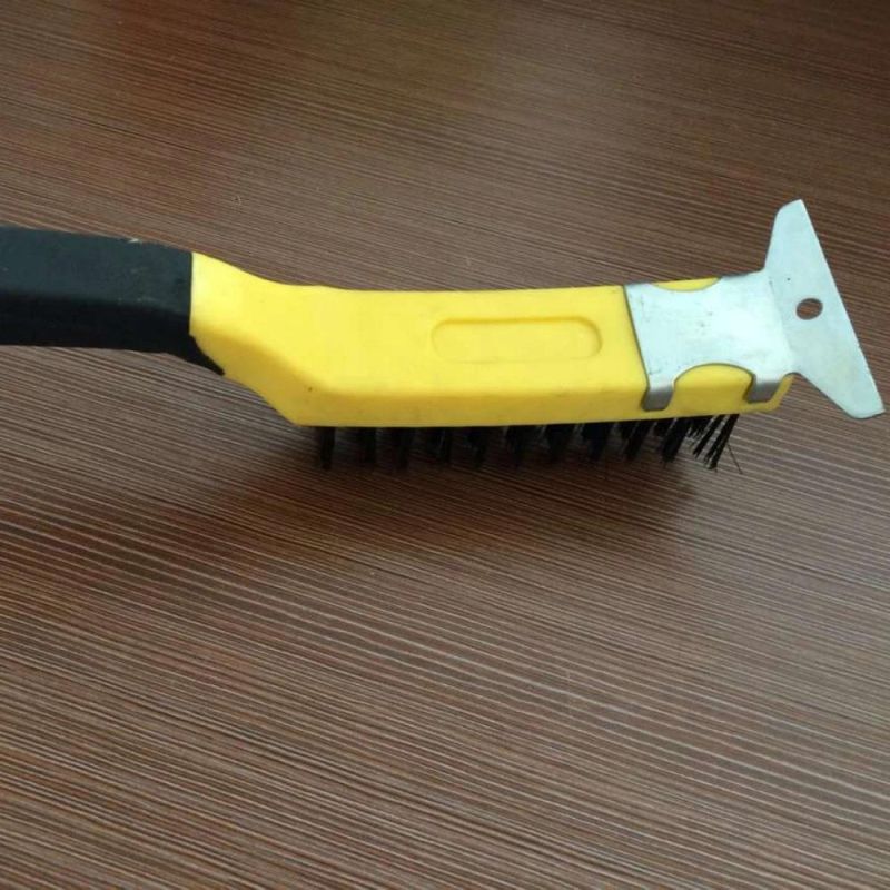 11 Inch Two Colour Plastic Handle Steel Wire Brush (YY-538)