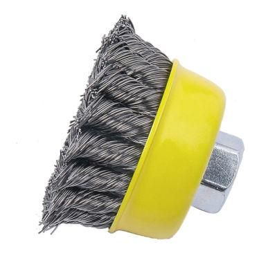 4&quot; (100mm) Heavy Duty Twist Knot Cup Steel Wire Brush with Nut