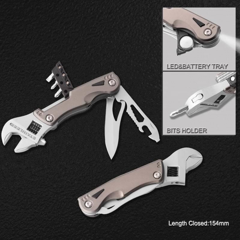 Multifunction Wrench Multi Tool Unitlity Tool with LED Flashlight (#8441)