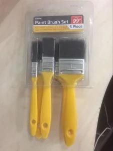 Black Bristle Paint Brush Set with Plastic Handle