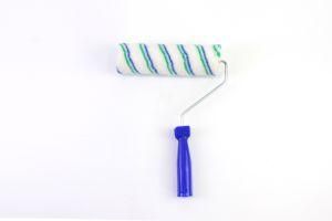 2020 Comfortable Colorful Stripes Polyester Fiber Roller Blue Plastic Handle Paint Roller Brush