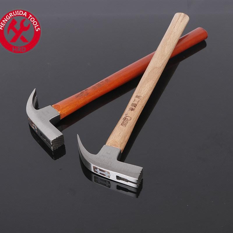 Claw Hammer with Wooden Handle Straight Jaw Square Head
