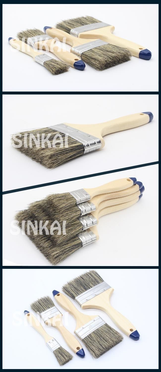 Chile Wooden Handle White&Black Bristle Paint/Painting Brush