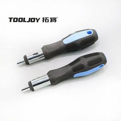 Unique Bit Holder Shaft Screwdriver with PP and TPR Handle