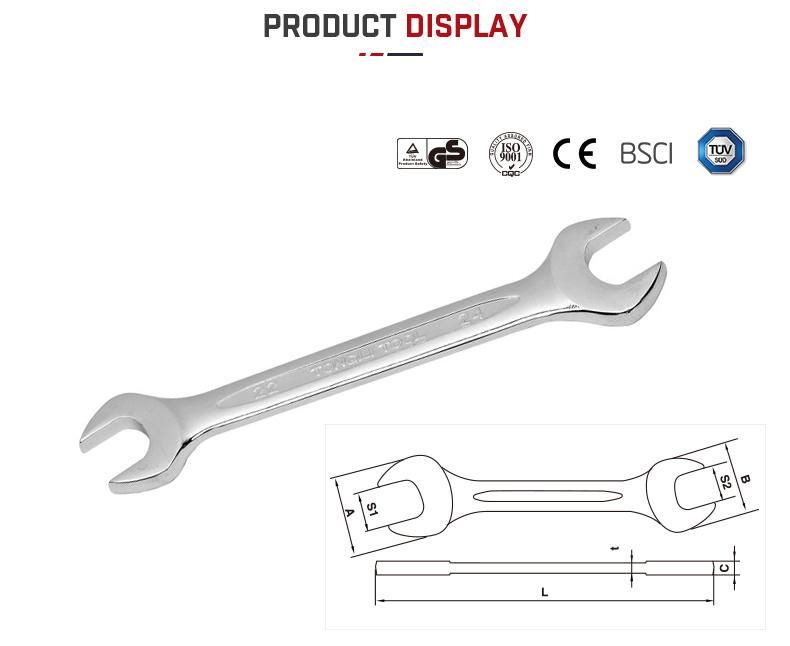 SGS 18*19mm Double Open End Wrench / GB / Concave Handle (KT501)
