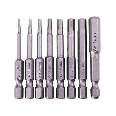 1/4 Hex Head Allen Driver Bits 2&quot; Quick Release Shank Size S2 1.5mm, 2mm, 2.5mm, 3mm, 4mm, 5mm, 6mm