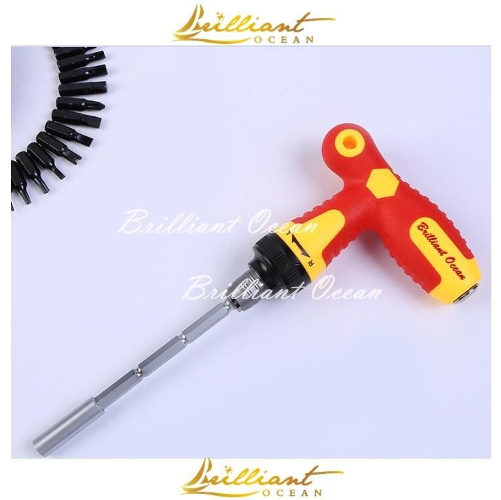 34 in 1 PCS Cr-V Ratchet Screwdriver Set with TPR Handle