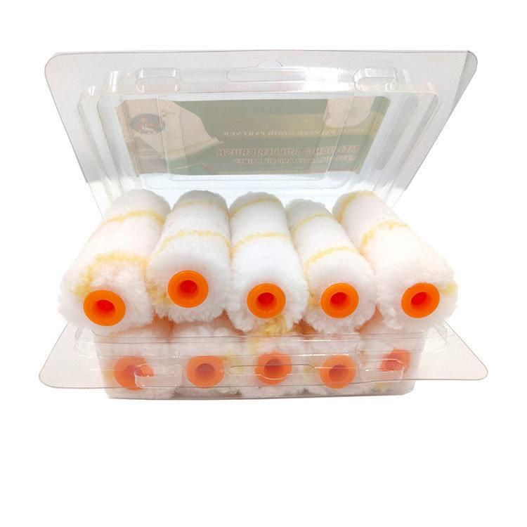 Paint Tools 4 Inch Woven Polyester Roller Sleeve Refill with Plastic Handle
