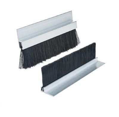 Industrial Door Bottom Horse Hair Tight Seal Strip Brush with Aluminum Frame Base